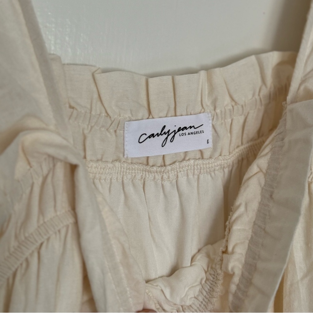Carly Jean Los Angeles Cream Ruffled Maxi Dress - Picture 6 of 9